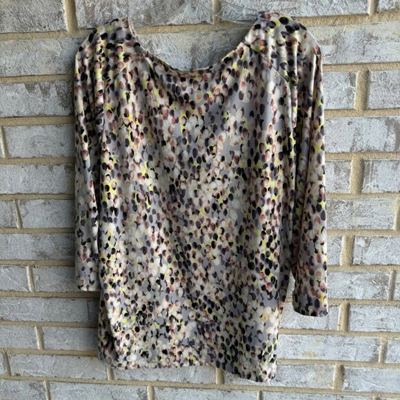 Liz Claiborne Multicolored 3/4 Sleeve Scoop Neck Blouse Women's Size 1X. - Picture 2 of 7